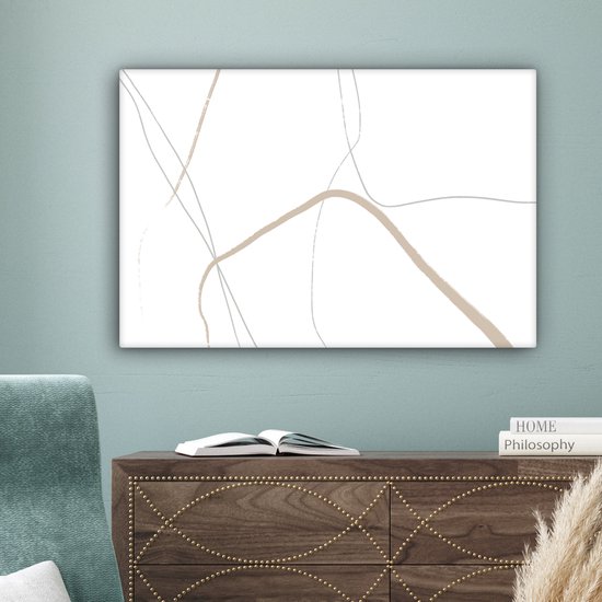 Tableau Peinture Abstrait - Minimalisme - Dessin au trait - Line cm - Décoration murale