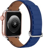 Siliconen bandje - geschikt voor Apple Watch series 1/2/3/4/5/6/7/8/9/SE/SE 2/Ultra/Ultra 2 met case size 42 mm / 44 mm / 45 mm / 49 mm - blauw/bruin