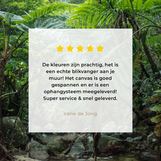 Canvas schilderij 180x120 cm - Wanddecoratie Riviertje in tropische jungle - Muurdecoratie woonkamer - Slaapkamer decoratie - Kamer accessoires - Schilderijen