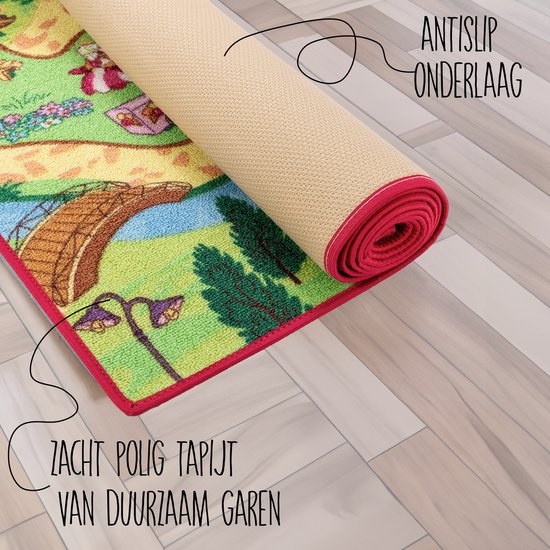Carpet Studio Candy Town Speelkleed - Speelmat 95x200cm - Vloerkleed Kinderkamer - Anti-slip Speeltapijt - Verkeerskleed - Geel van Carpet Studio — afbeelding 4