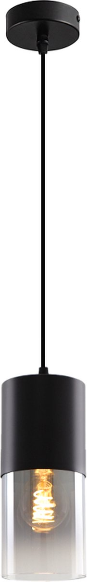 Olucia - HUY - Hanglamp - Zwart / Grijs - Vorm: Cilinder