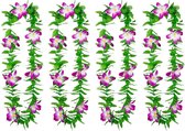 Boland Hawaii krans/slinger - 4x - Tropische kleuren mix groen/paars - Bloemen hals slingers