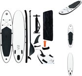 vidaXL SUP Board 330 cm - PVC - EVA - 330 x 72 x 10 cm - 1 volwassene - 80 kg - 12 psi - zwart/wit - SUP board