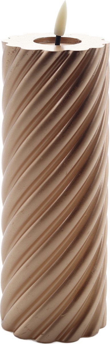 Mansion atmosphere swirl led kaars metallic champagne 20x7,5cm
