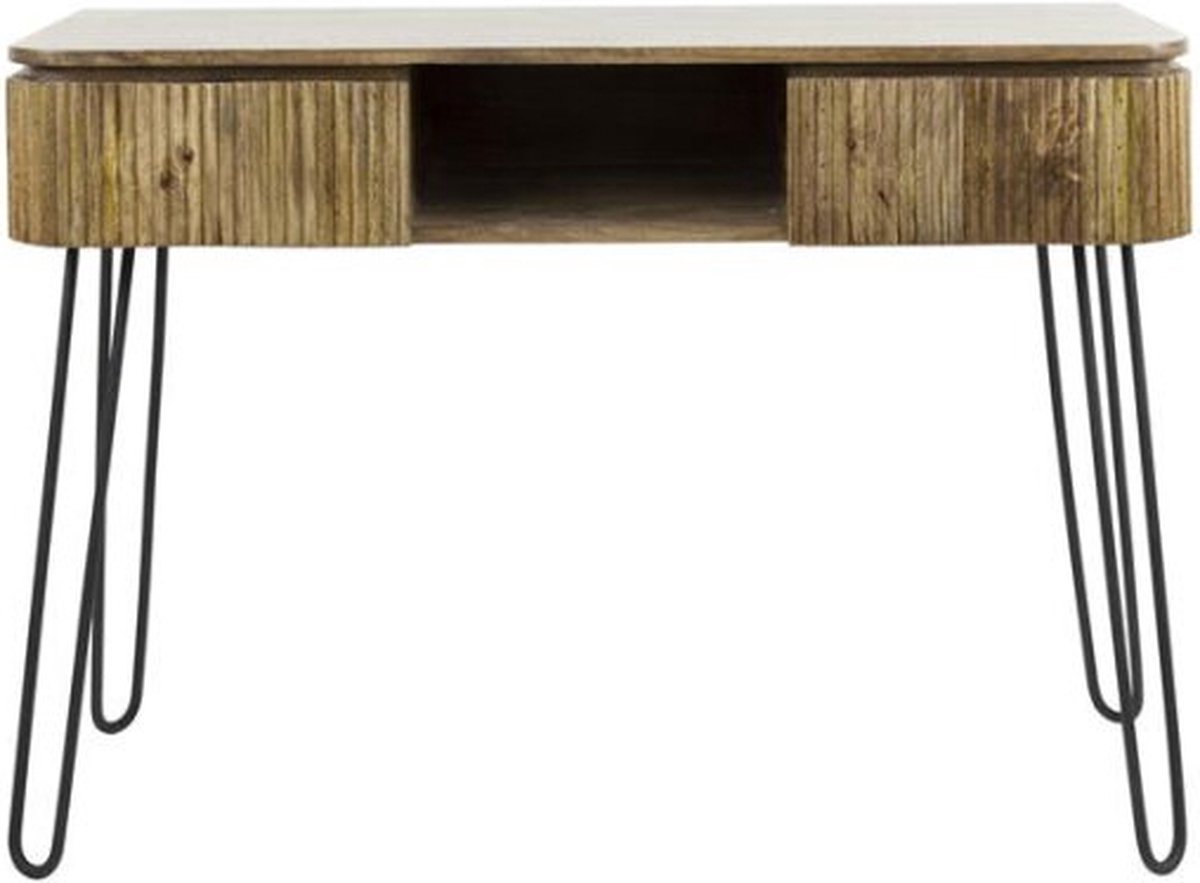 Meubelplaats Kaptafel wave 110cm mangohout - zandkleur | Meubelplaats massief mango zandkleur