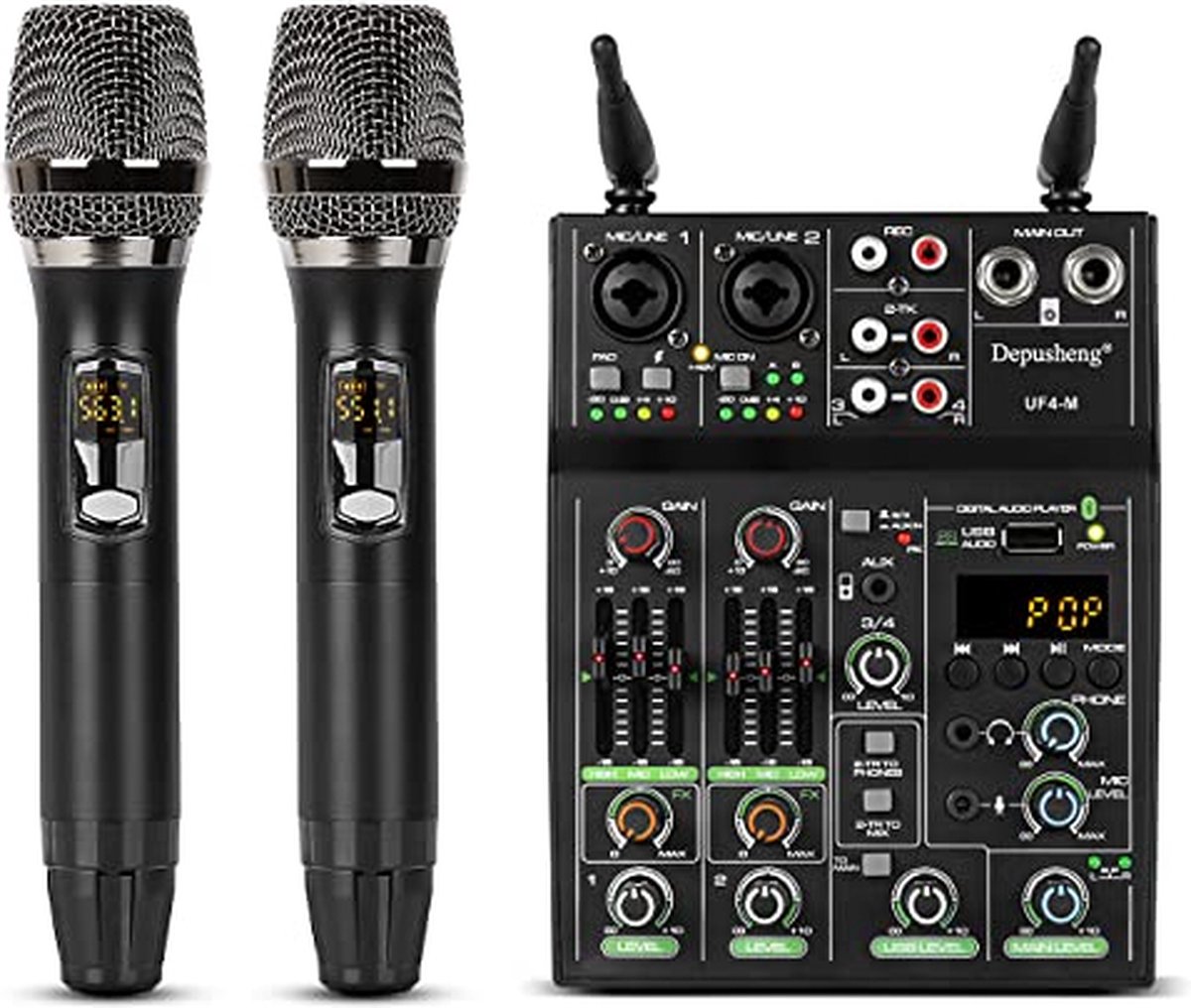 DJ-mengpaneel met twee microfoon,UF4-M Audio Studio Mixer - Digitaal DJ- mengpaneel 4... | bol