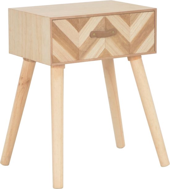 vidaXL Nachtkastje met lade 44x30x58 cm massief hout