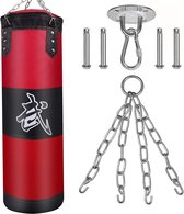 Punch Bag Suspension with Steel Chain, Extension Hook, Safety Buckle, 100 cm Unfilled Hanging Punching Bag for Boxing Training Fitness