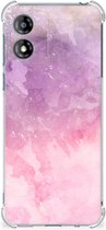 Smartphone hoesje Geschikt voor Motorola Moto E13 Stevige Telefoonhoesje met transparante rand Pink Purple Paint