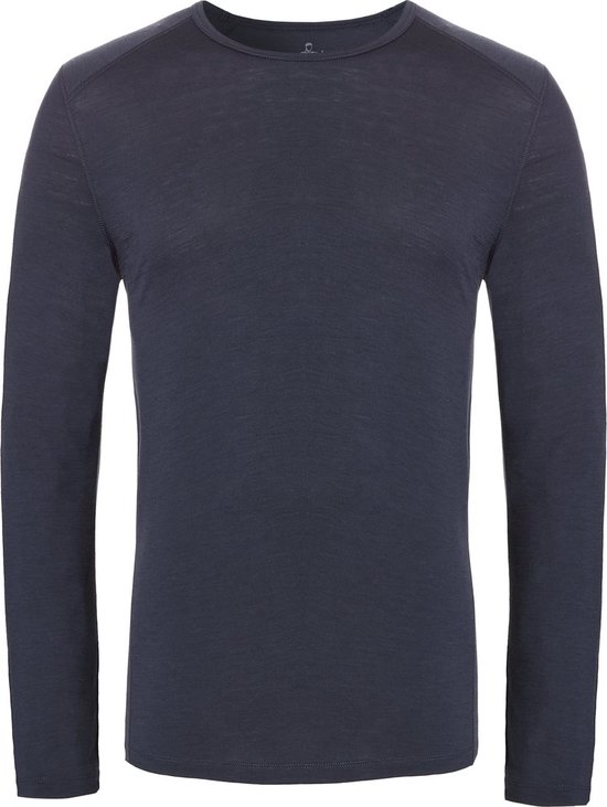 T-shirt thermique gris foncé à manches longues, le devant montre le logo Nomad sur la poitrine gauche.