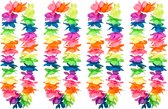 Toppers in concert - Boland Hawaii krans/slinger - 4x - Tropische/zomerse kleuren mix - Bloemen hals slingers
