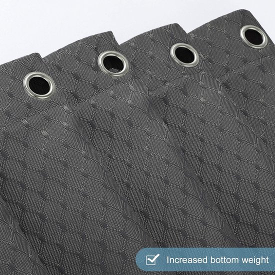 Douchegordijn van stof, textiel, zwaar badgordijn, waterdicht, wasbaar, antishcimmel,... bol