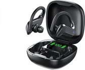 DrPhone Dualstream Pro - Bouchons d'oreilles de Sport sans fil - Bluetooth 5.0 - Avec contrôle tactile - Suppression du bruit CVC 8.0 - Étanchéité IPX7 - Zwart
