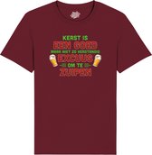 Kerst is een goed excuus om te zuipen - Foute kersttrui cadeau - Dames / Heren / Unisex Bier en Alcohol Kleding - Grappige Feestdagen Kleren - Unisex T-Shirt - Burgundy - Maat M