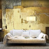 Fotobehangkoning - Behang - Vliesbehang - Fotobehang - Golden Oddity - Gouden Muur - Abstract & Kunst - 100 x 70 cm