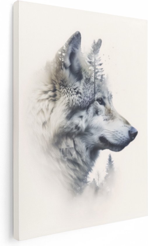 Artaza Tableau Toile Loup - 90x120 - Groot - Photo Sur Toile - Décoration murale Murale Salon