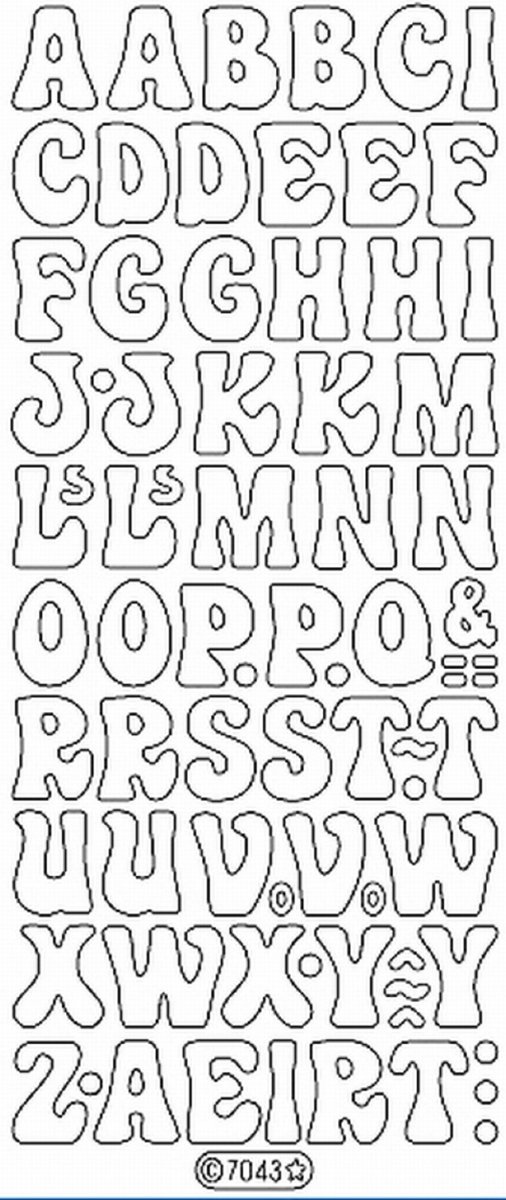 Stickervel Alfabet goud