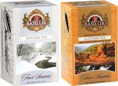 BASILUR Set thee in zakjes - winter met veenbessen en herfst met esdoorn, 2x25 zakjes