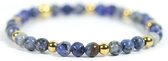 Dames armband blauw agaat edelsteen 4mm - 17,5 cm Heaven Eleven
