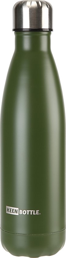 Keenbottle - Drinkfles - 500ml - Herbruikbaar en Antilek - Leger Groen - RVS - waterfles