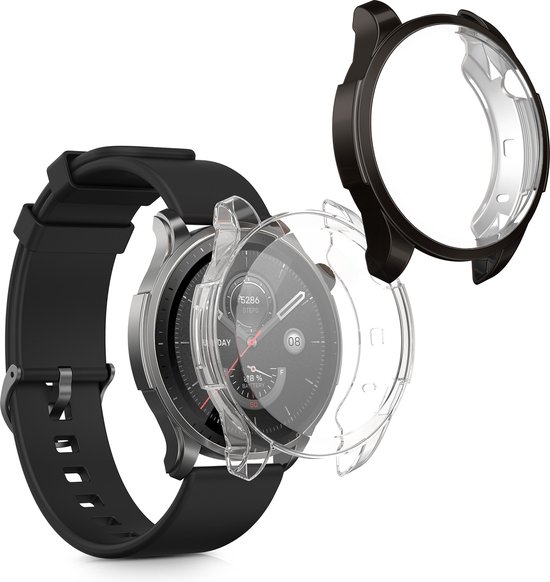Kwmobile 2 Custodie In Silicone Trasparente Per Huami Amazfit Bip 5 – Cover Protettiva Morbida Anti Graffio - 3
