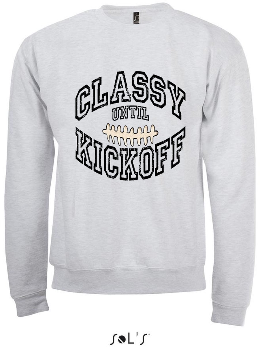 Sweatshirt 2-161 Classy until Kickoff - Wit, xS