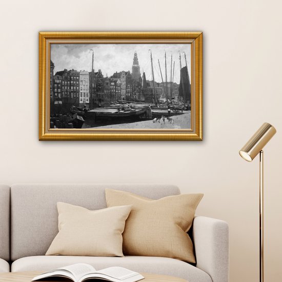 Oeuvre de Peinture sur Toile - Maîtres Anciens - Cadre - Or - 150x100 cm - Art Décoration murale