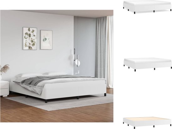 vidaXL Bedframe - Kunstleer - 203x203x35 cm - Wit - Bed