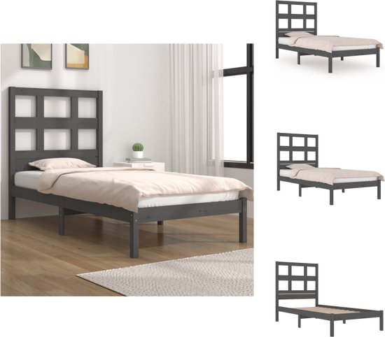 vidaXL Bedframe - vidaXL Houten Bedframe - een moderne toevoeging aan je slaapkamer - 205.5 x 105.5 x 31 cm - massief grenenhout - Bed