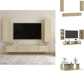 vidaXL Televisiekast Sonoma Eiken - Wandmontage - Meerdere Vakken - Stevig - Onderhoudsvriendelijk - 100x30x30cm (L) - 30.5x30x110cm (M) - Montage Vereist - Kast