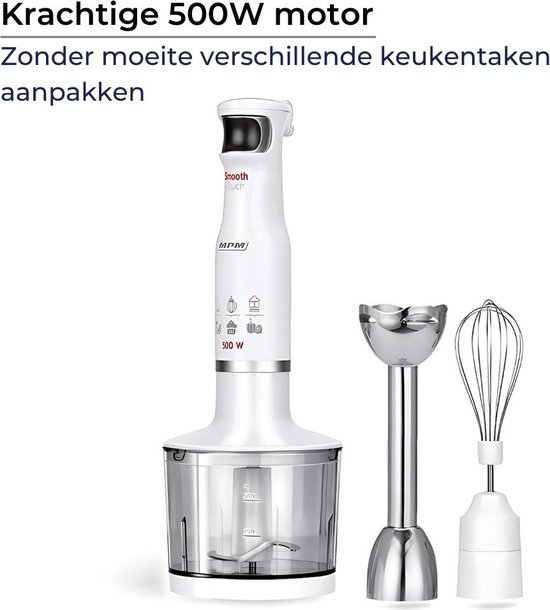 Ganiza Stabmixer, 5-en-1 Pürierstab, 1200W Stark Leistung, mit TURBO