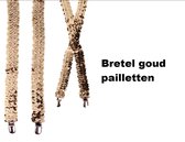 Pailletten bretel goud - Optocht Festival hollywood gala thema feest bretels glitter and glamour
