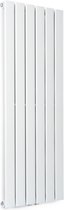 Blumfeldt Badkamerradiator - Design radiator - Zuinige platte radiator verticaal - Verticale Muurbuisverwarming - 485 W - Verticale Radiator Met Thermostaat - Wandradiator voor badkamer en woonkamer - Wit