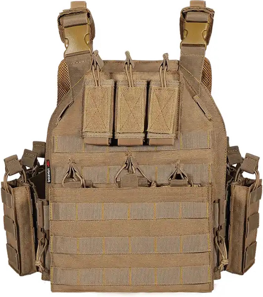 Yakeda ‘battle ready’ quick release plate carrier Tan