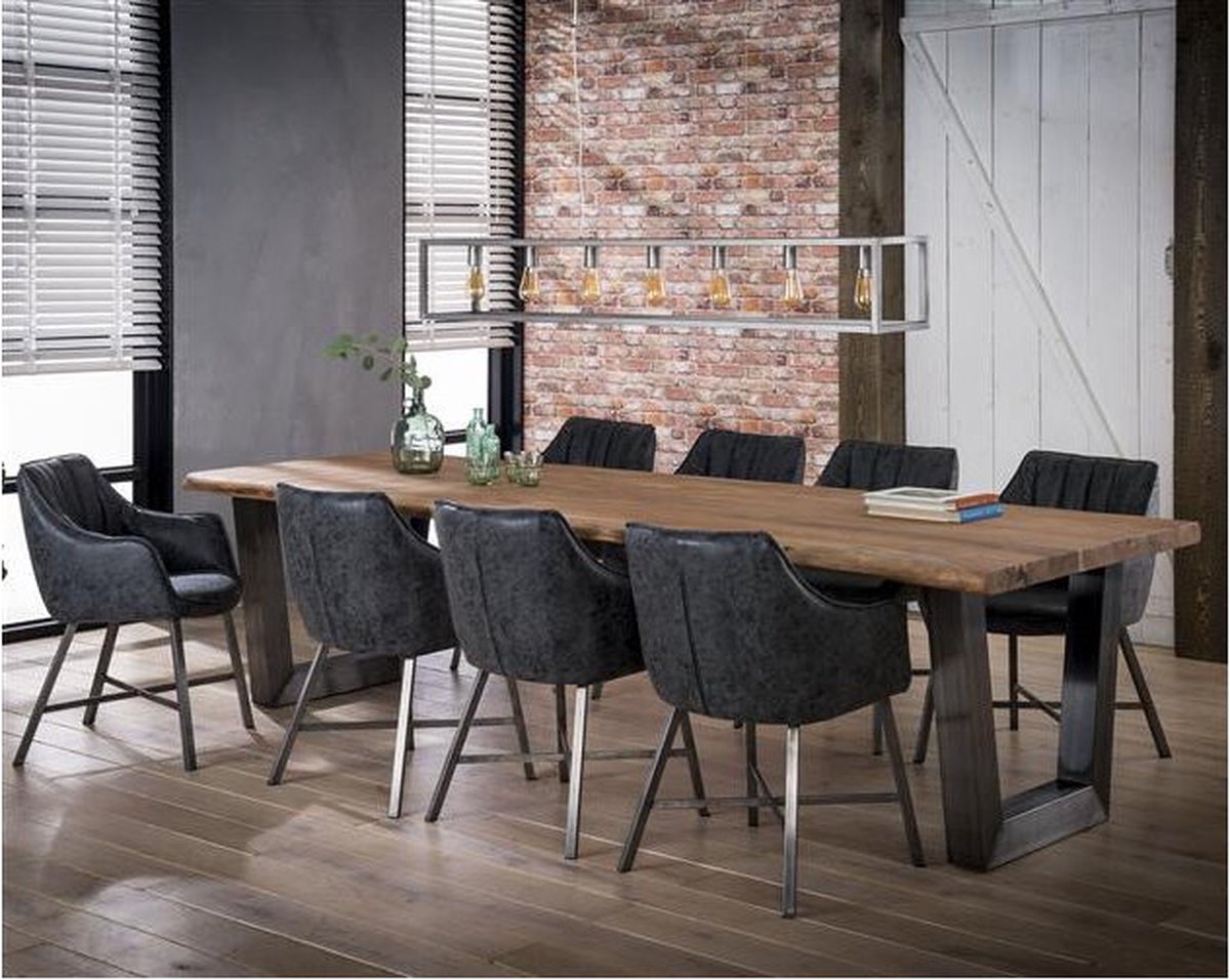 Eettafel Boomstam acacia 300x100 cm - naturel