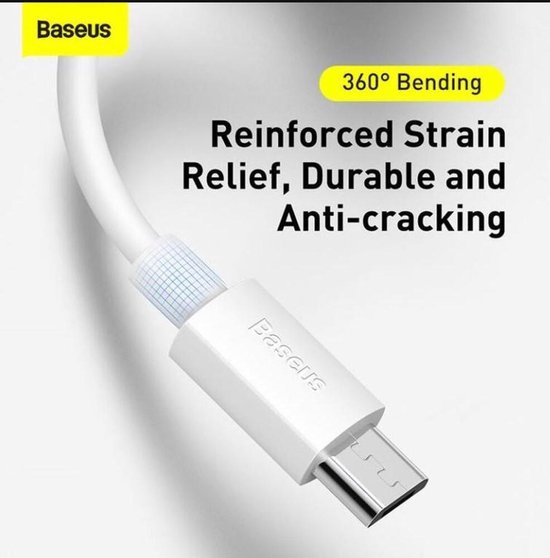 Baseus TZCAMZJ-02 câble USB 1,5 m USB A Micro-USB B Blanc