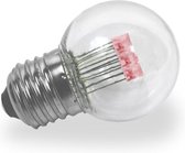 Led lamp Rood | Heldere kap | 1 watt | E-27 fitting