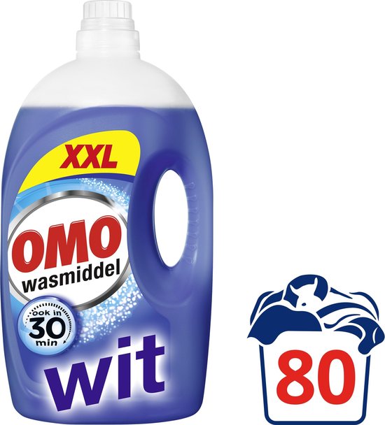 Omo Wit XXL Vloeibaar Wasmiddel - 80 wasbeurten - Voordeelfles | bol