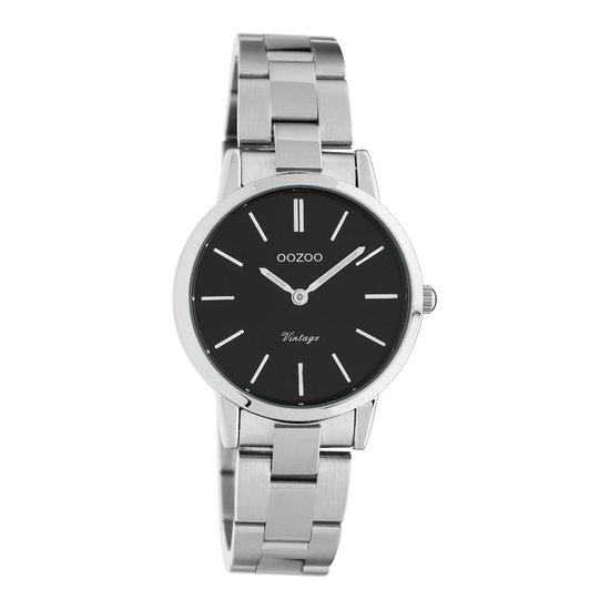 OOZOO Vintage series - zilverkleurige horloge met zilverkleurige roestvrijstalen armband - C20111 - Ø30