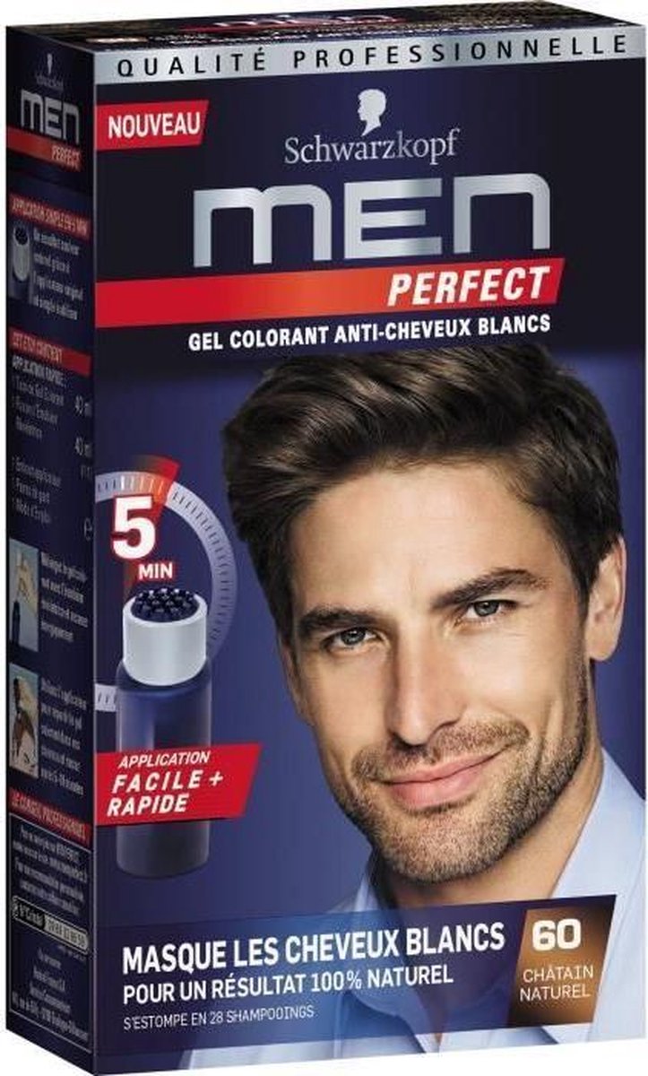 SCHWARZKOPF Perfect witte haarverf voor mannen - Natuurlijk bruin 60 | bol