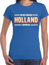 Oranje / Holland Supporter t-shirt blauw voor dames XS