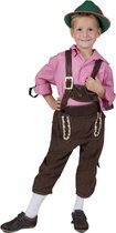 Funny Fashion - Boeren Tirol & Oktoberfest Kostuum - Viktualienmarkt Lederhose Jongen - bruin - Maat 128 - Bierfeest - Verkleedkleding