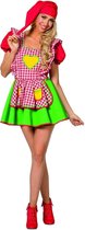 Wilbers - Dwerg & Kabouter Kostuum - Meest Populaire Kabouter Van Het Bos - Vrouw - rood,groen - Maat 34 - Carnavalskleding - Verkleedkleding