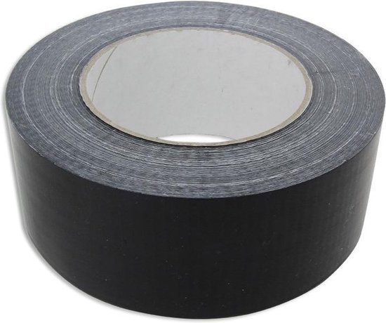 Ducttape rol - Zwart - 50mm x 50 meter - Olie- en waterbestendig - Zwarte Duct Tape - Duck tape - Klus & reparatie benodigdheden