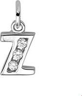 Robimex Collection Zilveren Letterhanger Z - Met Zirkonia Gerhodineerd