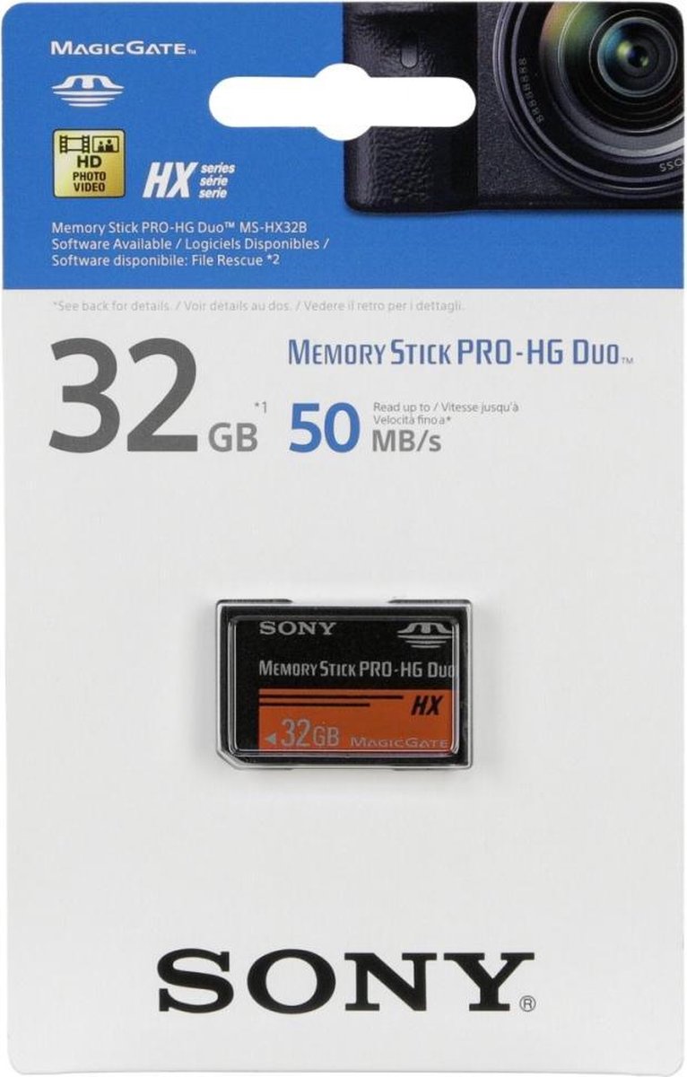 Sony memory stick pro hg duo hx 32gb class 4