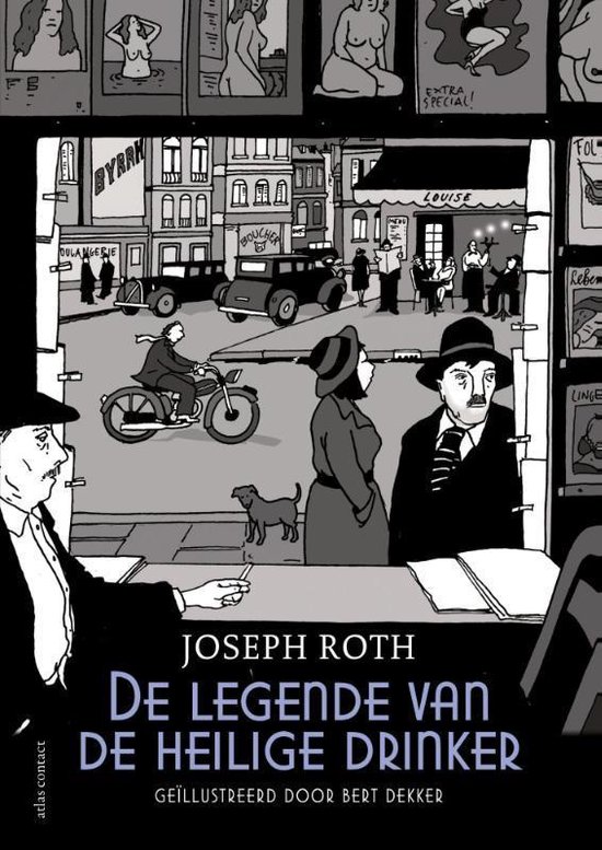 Couverture de livre illustrant une scène de rue parisienne en noir et blanc. Un homme avec un chapeau et une moustache est au premier plan.