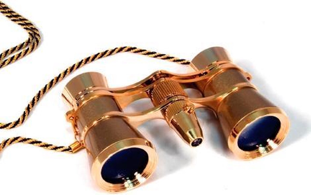 Levenhuk Broadway 325F Opera Glasses (gold, with LED light and chain)