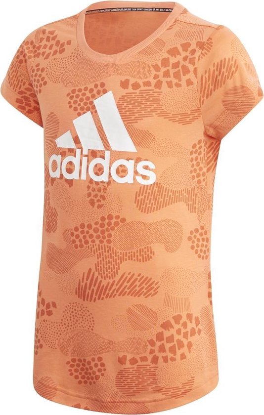 adidas Must Haves Graphic shirt meisjes oranje/wit " | bol.com