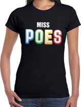 Miss POES fun tekst t-shirt zwart voor dames 2XL